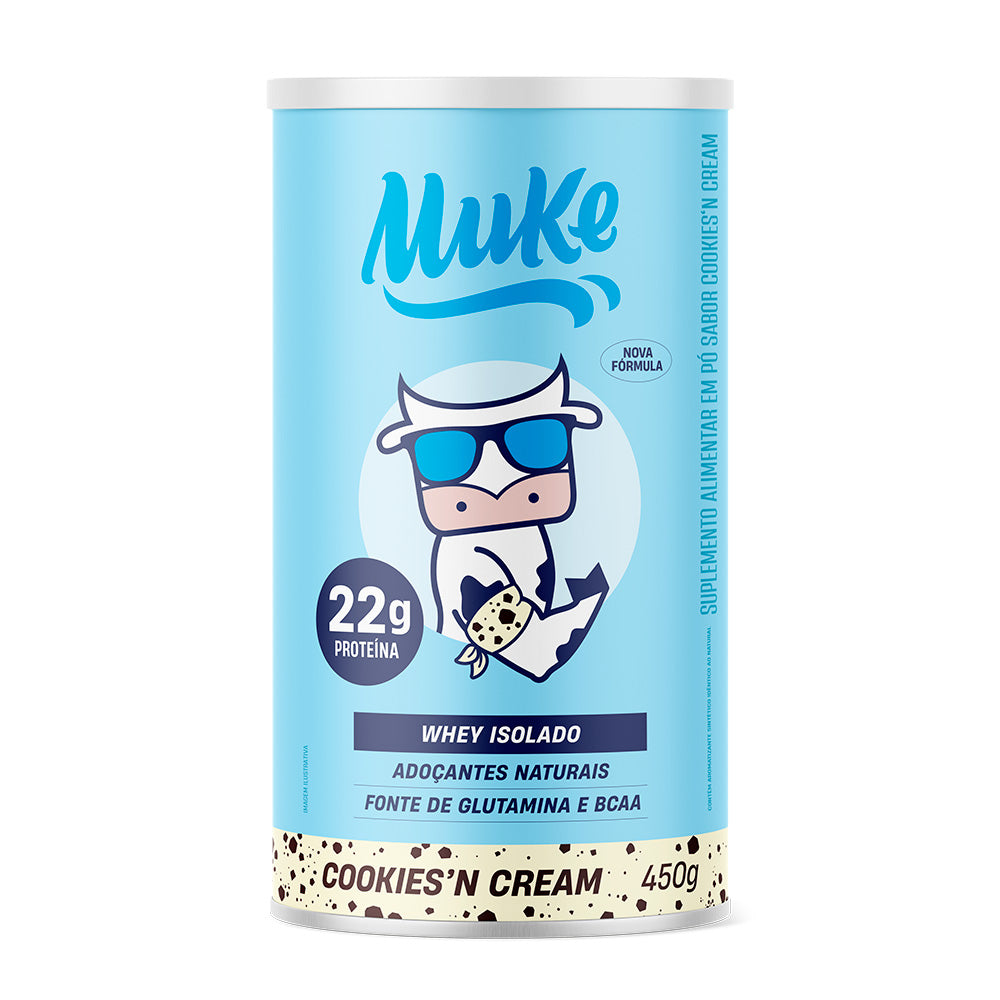 Muke Whey Isolado -Cookies&Cream - Pote 450grs