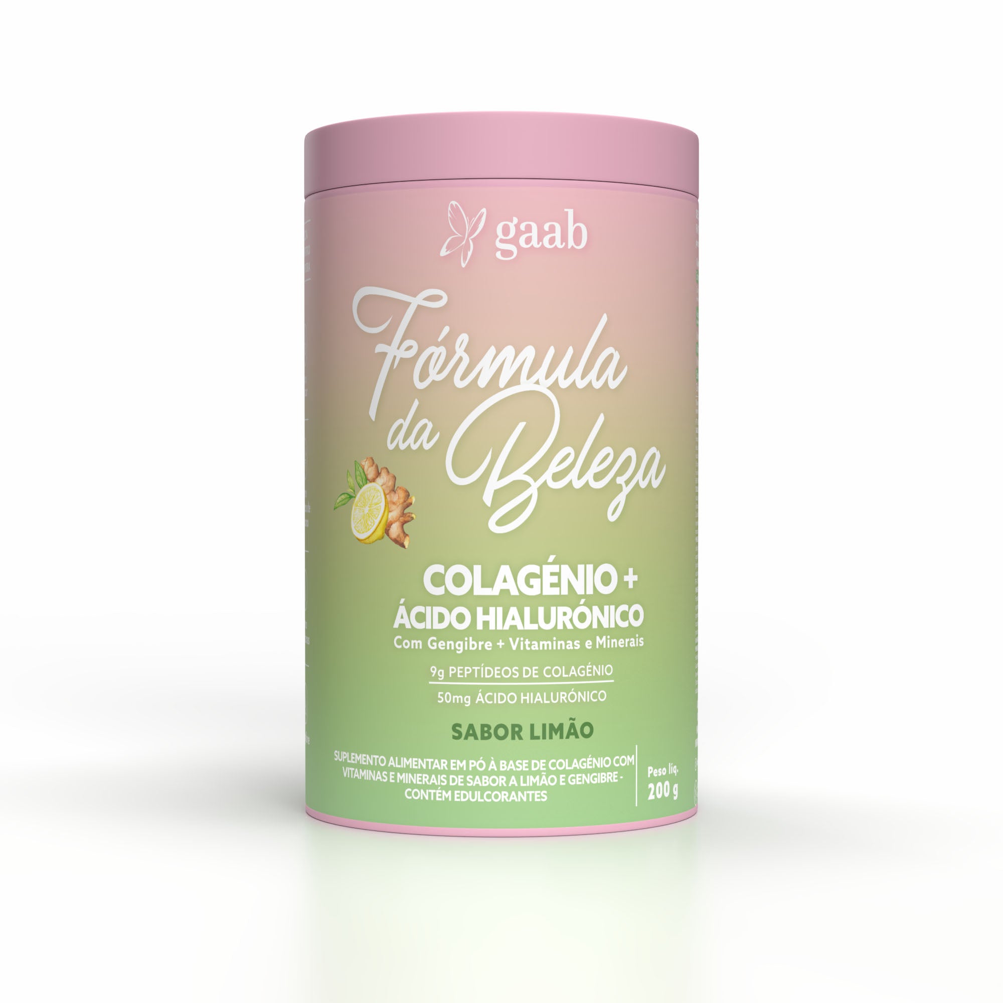 Gaab Colagénio + Ácido Hialurónico Sabor a Limão 200Gr