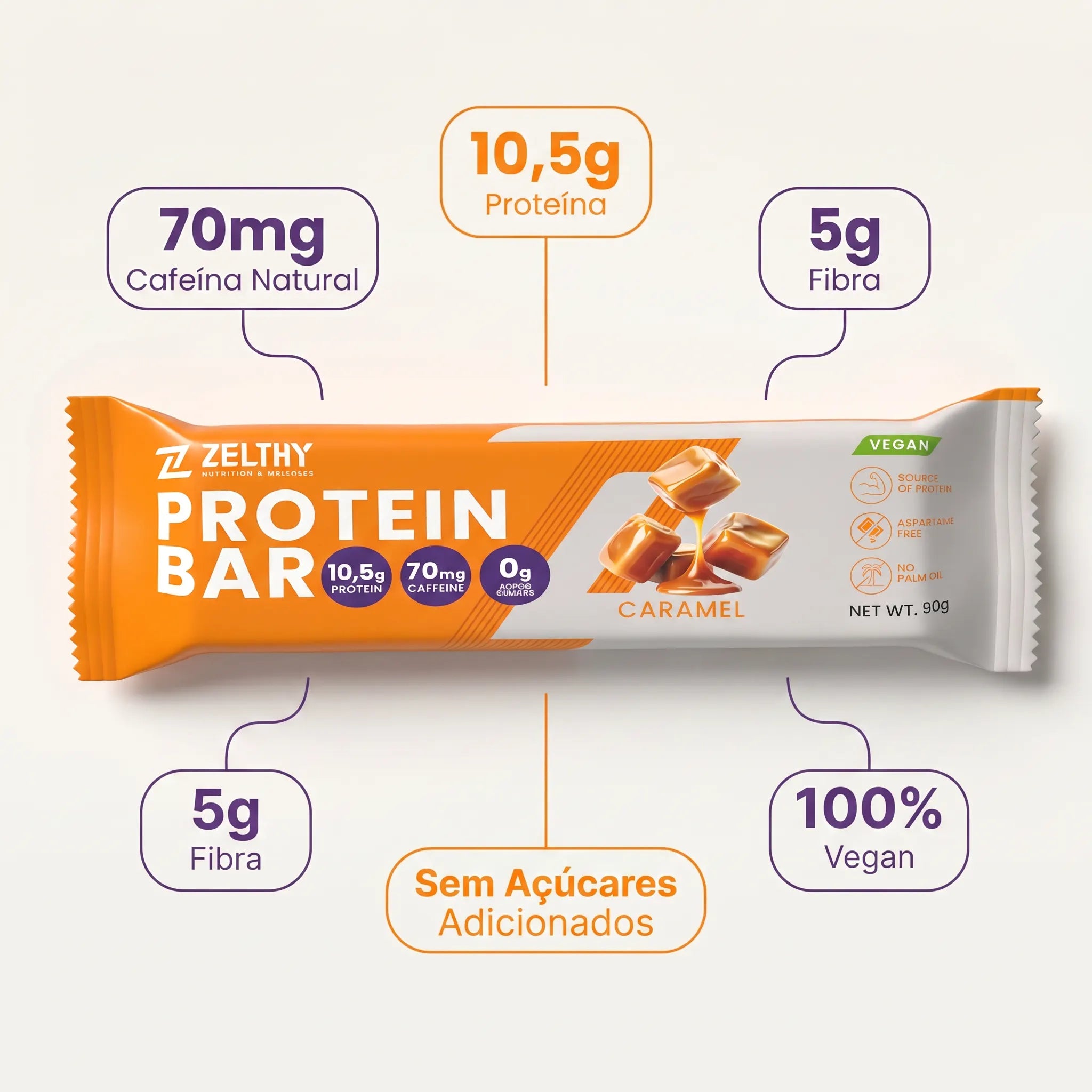 Protein Bar Zelthy - Caramelo 50g