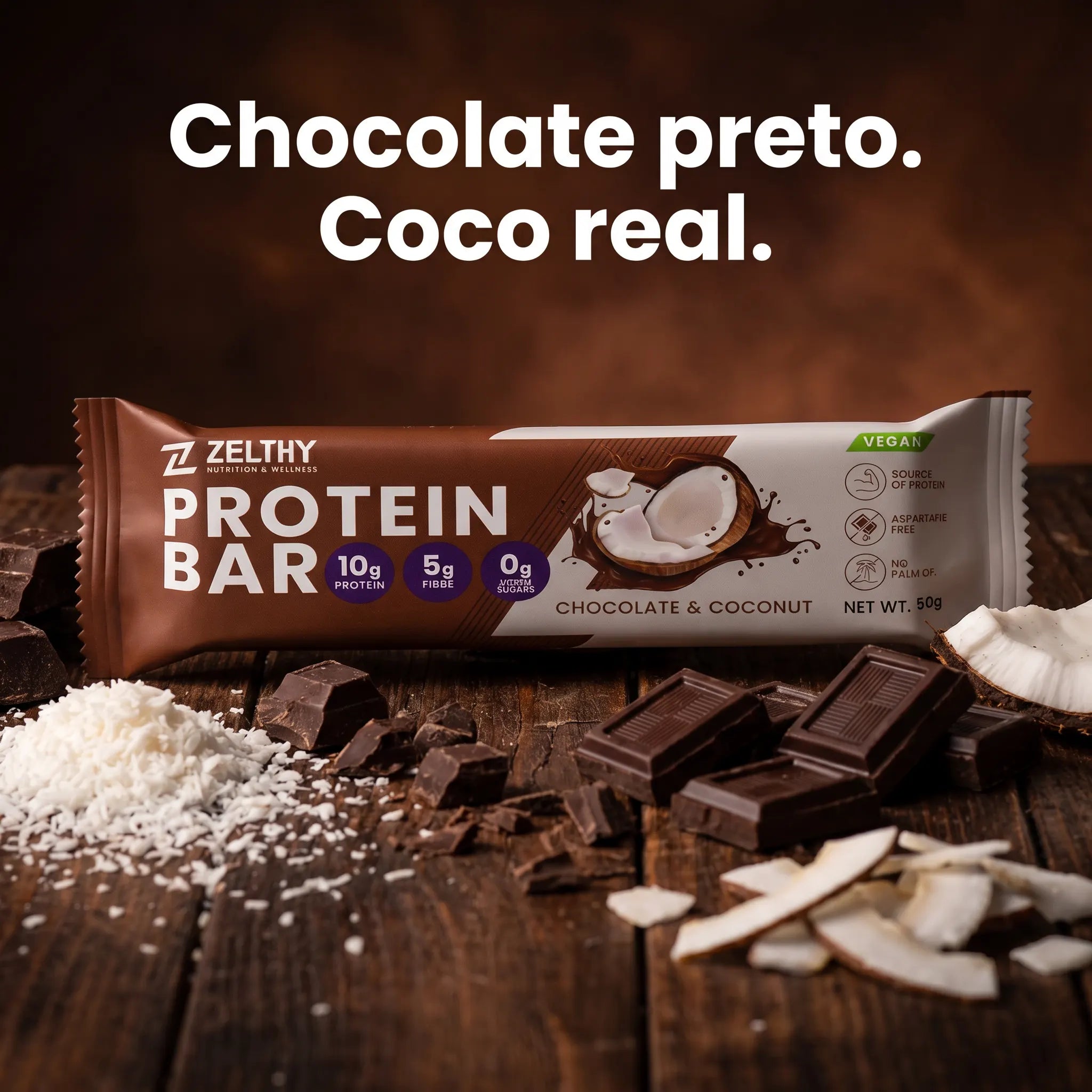Barra Proteica Zelthy - Chocolate & Coco 50g